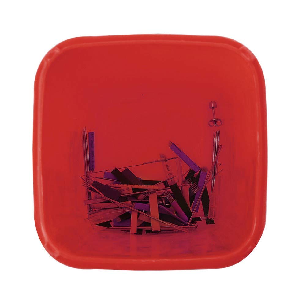 Conteneur à aiguilles Biohazard Conteneur Sharps Rouge Ménage & Organisateurs Organisation de l'espace et rangement pour chambre à coucher (rouge, taille unique)