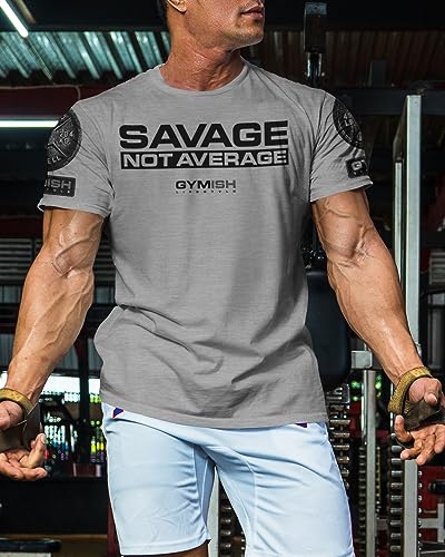 Savage Not Average Men's Fitness Workout T-Shirt for Gym Training3