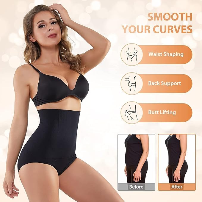 Image of ALYNE Women Waist Shapewear with Anti Rolling Strip Tummy Control Tucker Waist Slimming Panties Shapewear Underwear Seamless High Waist Body Shaper Core