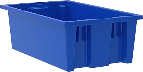 Akro-Mils 35180 Contenedor de almacenamiento de plástico nido y apilable y bolsa de distribución, (18 pulgadas de largo x 11 pulgadas de ancho x 6