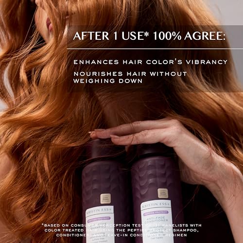 Image of Kristin Ess+ Anti-Fade Moisturizing Conditioner with UV Color Shield & Peptide Technology for Prolonged Color Vibrancy - Sulfate Free, Paraben Free, Vegan, 10 fl oz (Pack of 12)