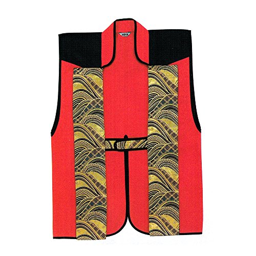 本格陣羽織　大人サイズ　家紋変更可能　金龍柄と赤の金襴生地 本格陣羽織 大人サイズ 家紋変更可能 金龍柄と赤の金襴生地