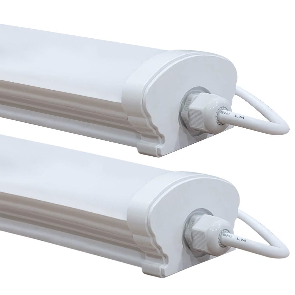 Europalamp - Luminaria lineal LED - Pack de 2 - Impermeable - 120 cm - 36 W - 3210 LM - Blanco - Interior y Exterior - 4000 K - Blanco neutro
