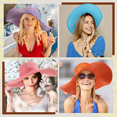 Gorro playero de paja con ala ancha para mujer miniatura 3
