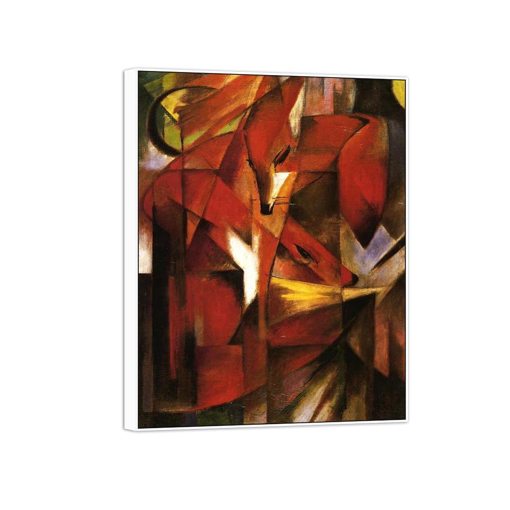 SDYSKKUG Famous Wall Art. Canvas Prints. Foxes.80x60cm White Frame