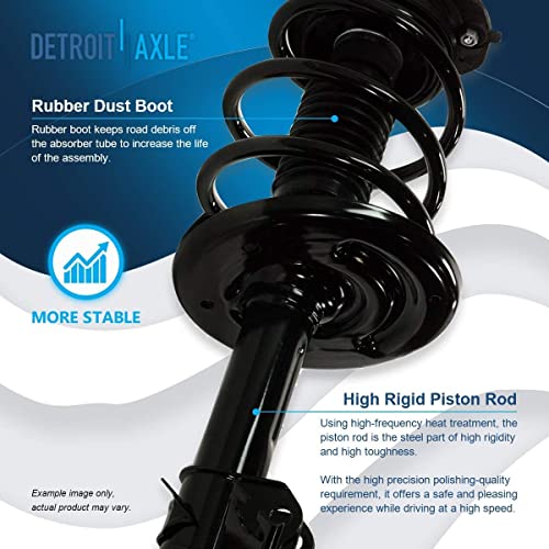 Image of Detroit Axle - Front Struts Kit for 2009 2010 2011 2012 2013 2014 Nissan Maxima, 2 Struts with Coil Spring 4 Inner Outer Tie Rods 4 Front Rear Sway Bars 2 Rear Shocks 2 Boots Replacement Suspension