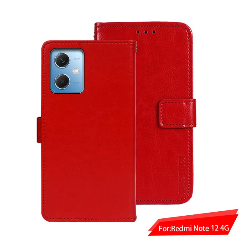 BRAND SET Case for Xiaomi Redmi Note 12 4G Wallet Case, PU Leather with Magnetic Closure Card Holder Stand Cover - Image 3