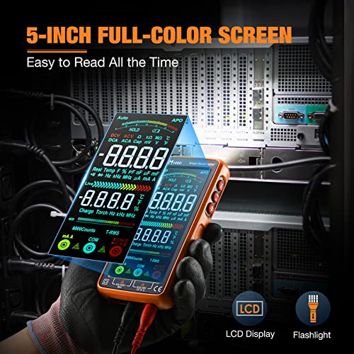 Digital Multimeter, Fkm Dc/Ac Current Voltage Tester, Voltmeter With Auto-Ranging & Rechargeable, Trms 6000 Counts With Ncv Temperature Resistance Continuity Battery Tester For Electronics, Automotive #TOP3