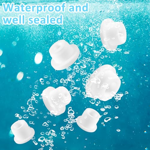 Image of 20 Pcs Bathtub Jet Covers 5 Sizes Reusable Jet Tub Cover Caps Silicone Hole Plug Tube Plugs Pool Jet Cover Waterproof Plug for Bathtub Hole (White)