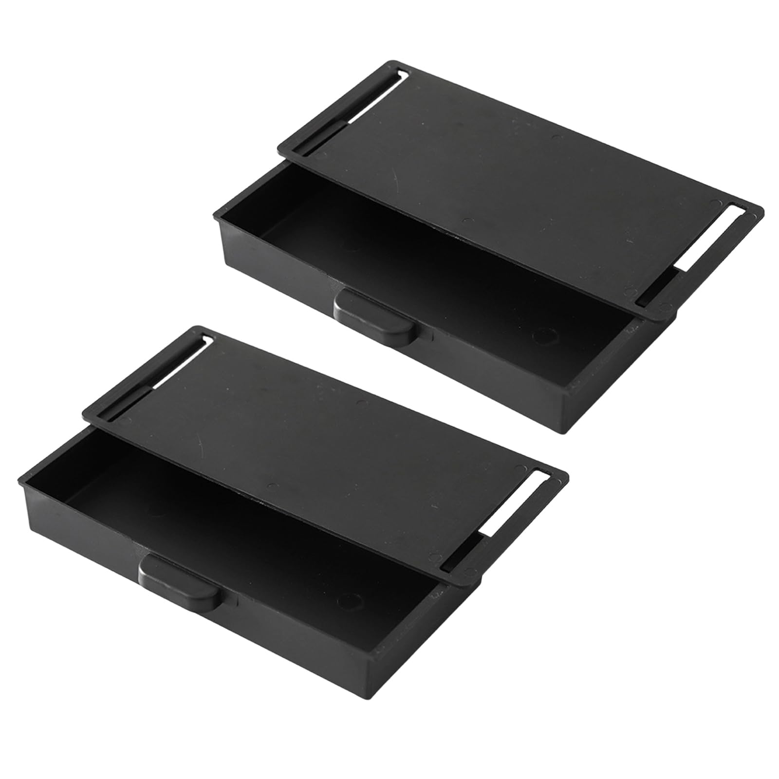 Veltros 2Pcs Adhesive Under Cabinets Storage Boxes Under Desk Drawer Organizers Household Organization Tool Secret Adhesive Storage Box