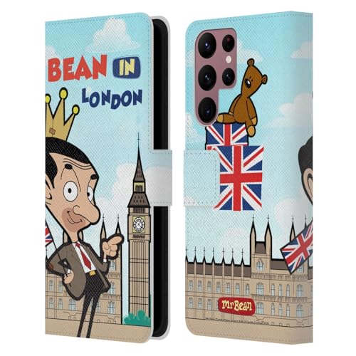 Étui portefeuille en cuir Samsung S22 Ultra 5G édition graphique Mr. Bean