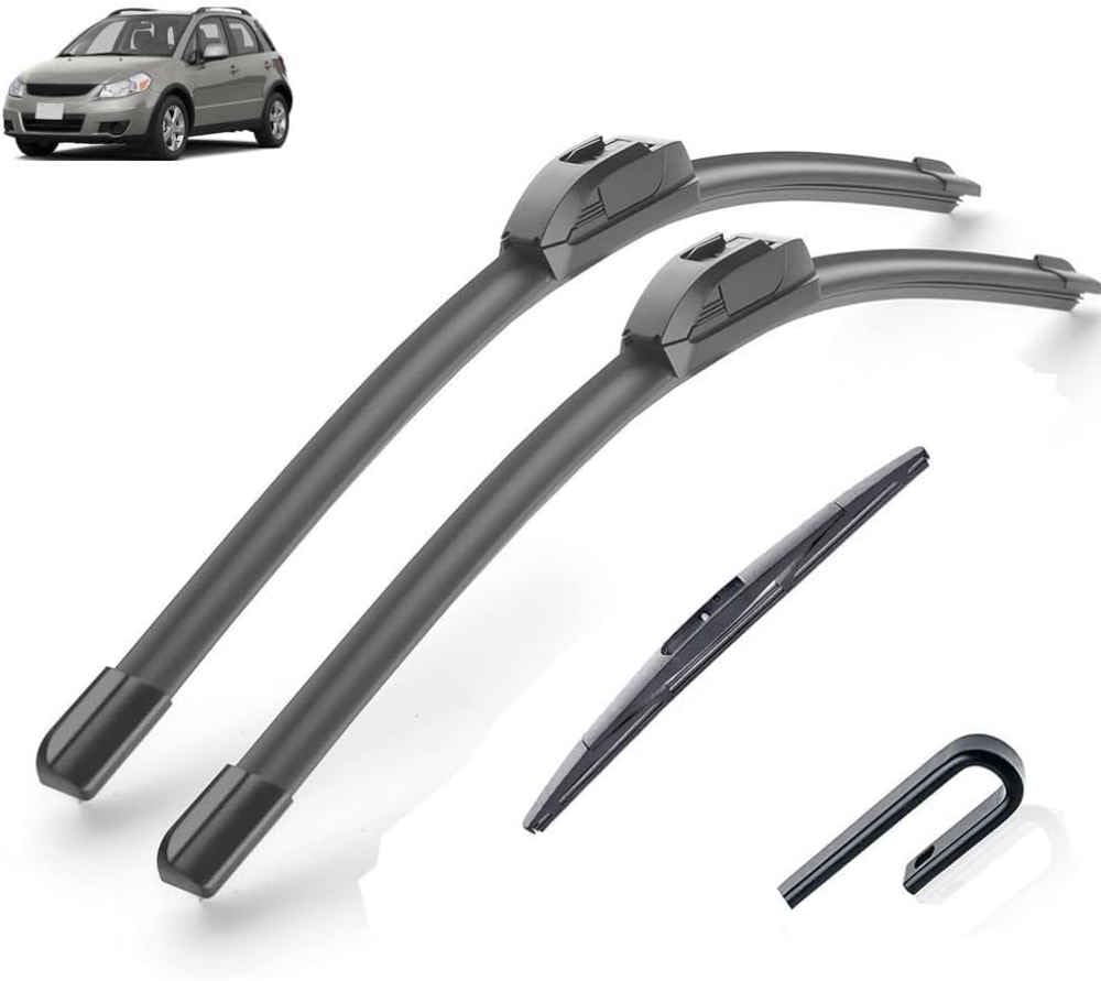 DZTYNKO Car Windscreen Wiper Blades Set for Suzuki SX4 S-Cross 2013-2020 26in+14in+10in, Front Window Wipers for Clear Visibility, Replacement Wiper Blades