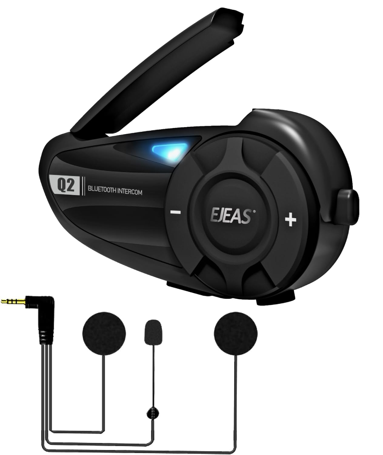 Intercomunicador de Casco Motocicleta Bluetooth 5.1, Auriculares Intercomunicador Manos Libres por Voz, Hi-Fi Sonido Estéreo,Función FM, Anti-interferencia Auriculares Moto