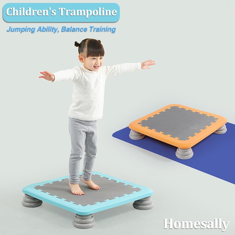Homesally Blue,Mini Trampoline for Kids, 25 Inch Bounce Trampoline for Toddler, Autism Kids Sensory Integration Training Equipment, Indoor Trampoline w/Non-Slip Base, Max Loaded 330 lbs - Image 7