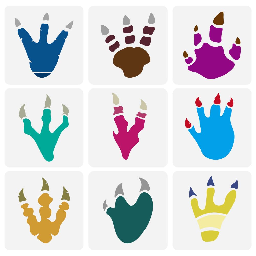 Plantillas de pintura de dinosaurios de 15x15 cm para evitar manchas al pintar en paredes