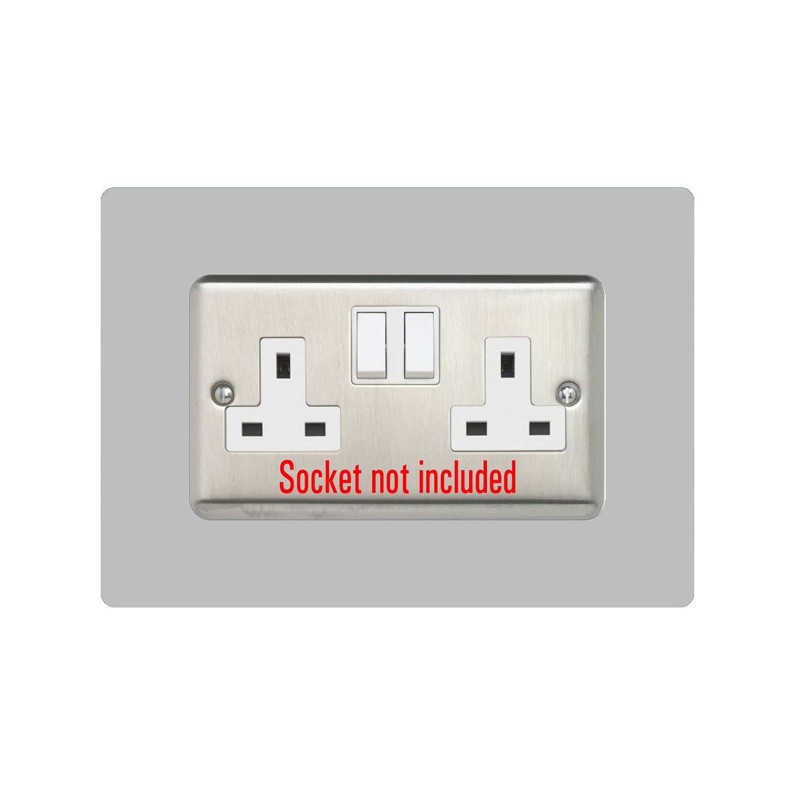 Double Socket Surround, Square Acrylic Back Panel Finger Plate, Decorative Frame for Neat and Tidy Finish (Grey) — image 1