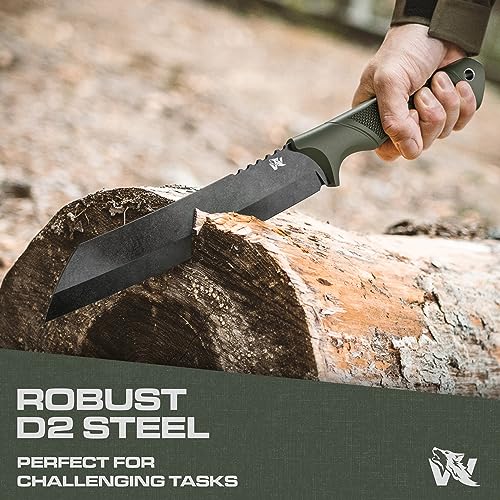 Image of ODENWOLF W Machete - Survival Machete Full Tang with Sheath - Strong D2 Steel Knife Machete for Cutting Trees, for Yard Work, and for Bushcrafting and Big Tactical Knife with TPE-Handle