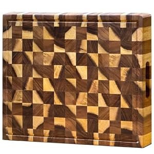 LUBAN Walnut Wood Cutting Board 20x15x1.5 Inch, Premium Walnut Cutting Board with Juice Groove, Butcher Block Cutting Board for Kitchen, Walnut End Grain Cutting Board Made of Sustainable Black Walnut
