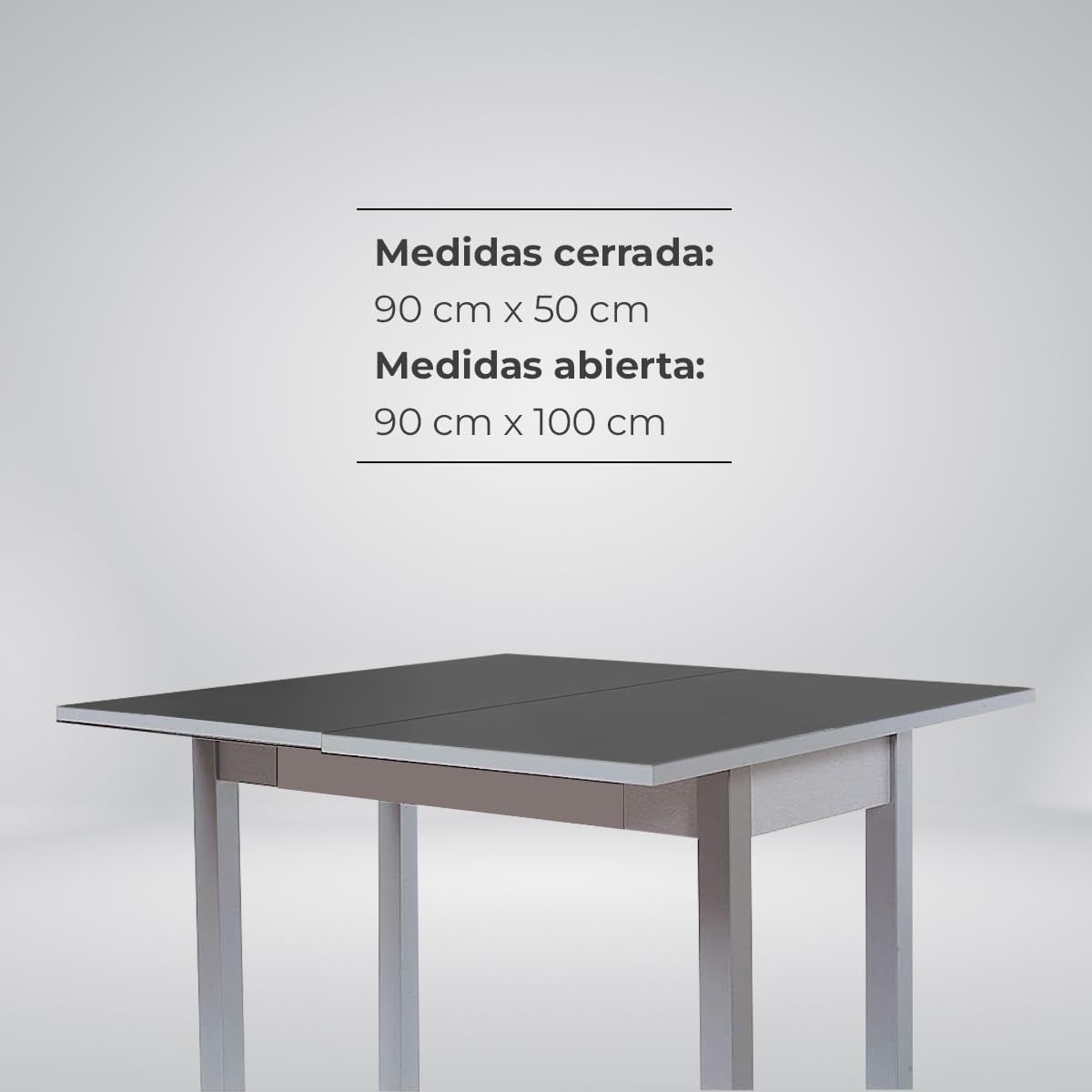 ASTIMESA Mesa de Cocina Tipo Libro 80x40cm Grafito