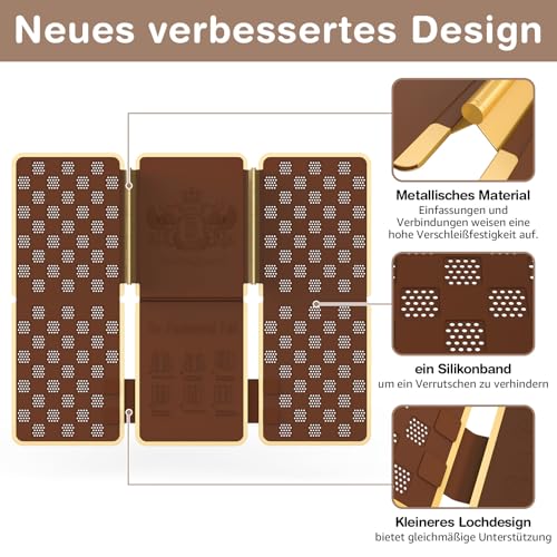 BoxLegend V7 Faltbrett für Kleidung, Falthilfe für Wäsche, Tshirt faltbrett, Wäsche Zusammenlegen Brett, Zusammenleghilfe, Metallkanten T Shirt Falter für T-Shirts, Pullover, Hemden, Hosen, Braun
