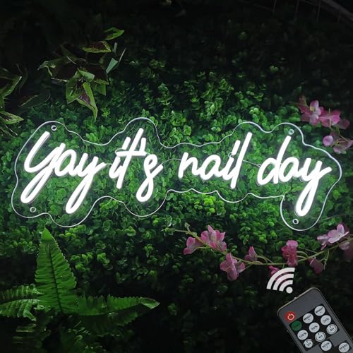 MinIeoh Yay It's Nail Day Neon Sign, LED Salon Decor
