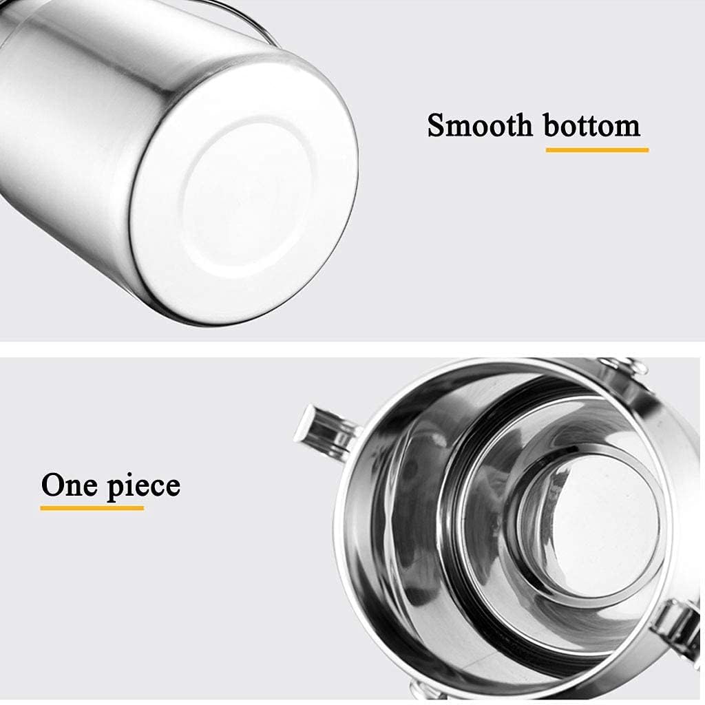 Ice Bucket,Ice Bucket with Lid and Ice Tongs,304 Stainless Steel Milk can Milk Bucket Wine Pail Bucket Tote Jug W/Sealed Lid Labor Saving
