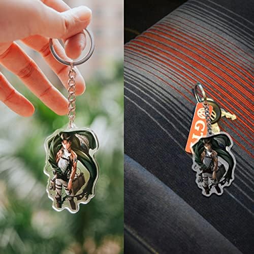 GTOTd Attack on Titan Lanyard with id Holder (2 Pack with Anime Keychains) for Keys String Wallet.Gifts Anime Toys Merch Party Decorations Teens