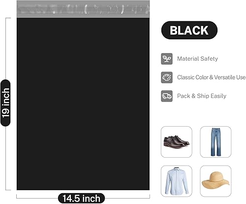 Miniatura 239 de Metronic - Sobres grandes de polietileno de 14.5 x 19 pulgadas, 100 bolsas autosellantes para correo, bolsas de empaque, sobres para envío, empaque