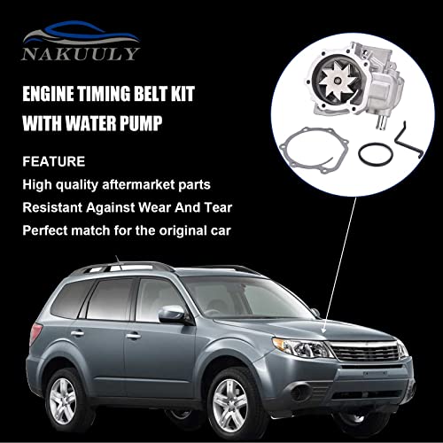 Engine Timing Belt Kit With Water Pump Compatible With 2006-2012 Subaru Forester Impreza Legacy Outback Ej253 2.5L H4 Engine Replace# Tkf-006, Tck304, Tckwp304A #TOP3