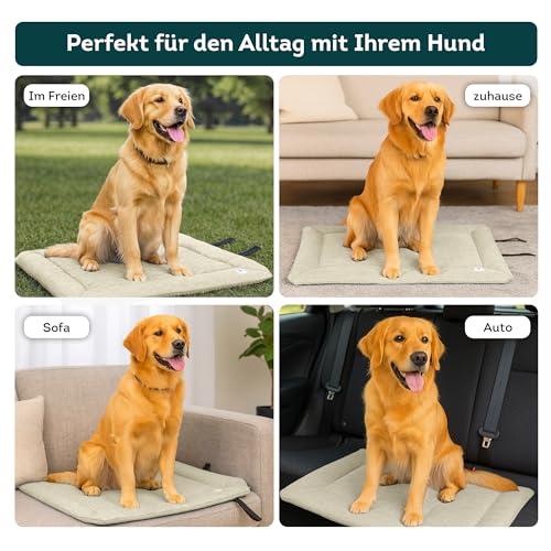 Wanderpfote Hundedecke für Unterwegs, 75 x 50cm – Waschbar, Orthopädisch, Wasserdicht – Hochwertiges Design – Hundedecke Outdoor, Hundematte Auto (Braun, Größe M)