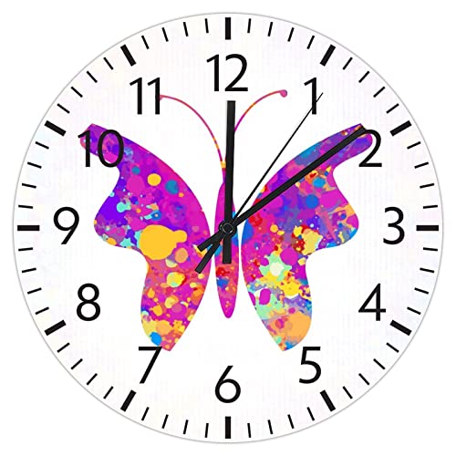 Horloge murale sans cadre en PVC résistant et silencieuse pour école