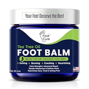Tea Tree Oil Balm – Moisturizer for Dry Cracked Feet – Instantly Hydrates & Soothes Irritated Skin & Athlete’s Foot – Best Care for Women and Men – Made in USA