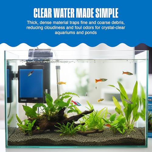 Image of Penn-Plax Cascade Poly Fiber Plus Aquarium Filter Media Pad - Flexible Cut-To-Fit for Freshwater, Saltwater Tanks & Ponds - Works with All Filter Types - Captures Fine & Coarse Debris - 10 x 18 Inches