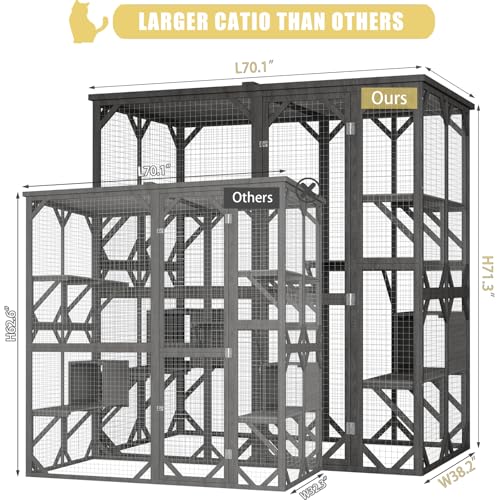 ROOMTEC Outdoor Catio with Roof 71.3