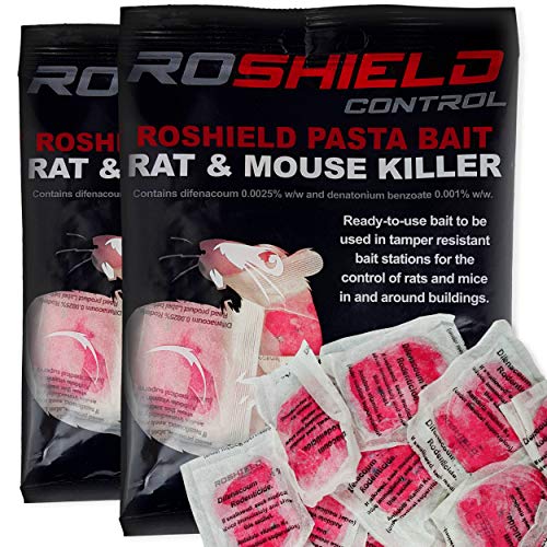 Roshield 30 Mouse Mice Rat Pasta Bait Killer Poison Control Sachet Kit- Fast Acting for Home & Garden Treatment (2 x 150g Pack)