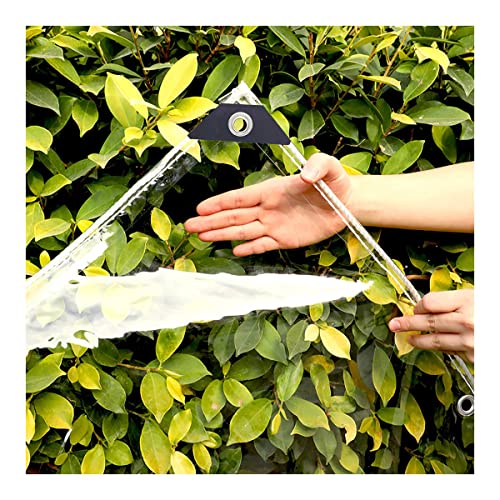 Gdmokle Bâche Transparente avec œillets, 0.3mm Extérieure-Bâche Imperméable en PVC Indéchirable, Housses de Protection pour Plantes, Terrasse, Gazebo, Serre, 420g/m² (Taille : 1mx2m) Cover