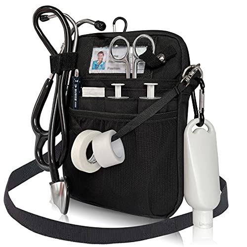 VIPOKO Nurse Fanny Pack with Belt Pouch Medical Gear Pocket Tape Holder and Utility Belt Pack for Stethoscopes Bandage Scissors Other Medical Supplies Students and Nurse Use Black