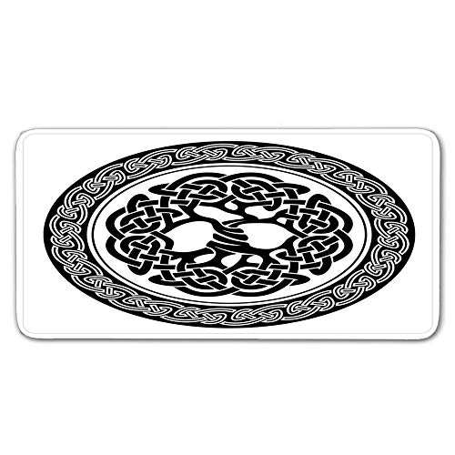 FAIEK Alfombras De Pasillo Guirnalda Largas Moquetas Largo Entrada Felpudos Patrón 3D Anti-desvanecimiento Anti-Sucio Aplicar para Ventana De Bahia Dormitorio Sala Lavable Cortable 50x80cm