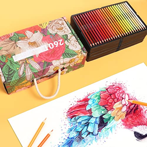 Amazon | 120/180/520色鉛筆 プロフェッショナルセット ソフトワックス