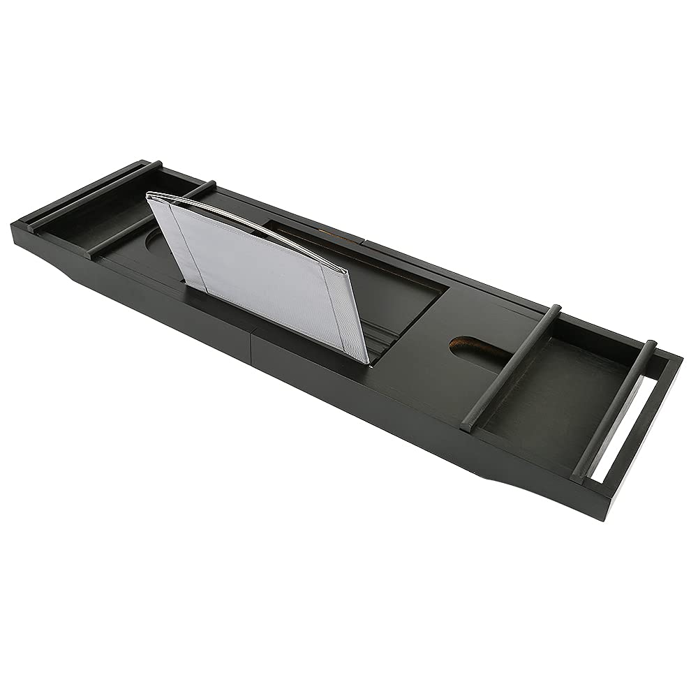 Homewell Bandeja para bañera de madera de 70 – 105 cm, estantería de bambú