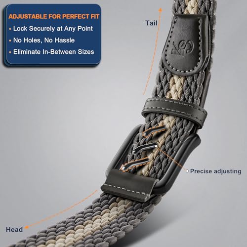 Image of KEMISANT Men's Golf Belt Nulti-pack, Braided Woven Stretch Belt for Gift Men Casual Jeans Sports Work 1 3 /8 inch