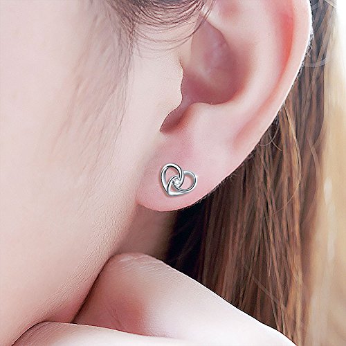 925 Sterling Silver Jewelry "I Love You To The Moon and Back" Love Heart Earrings2