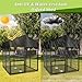 LMEBE Heavy Duty Dog Kennel Outdoor, Covered Dog Kennels Outside with Roof, 4x4.2x4.5FT Large Dog Enclosure Adjustable Feeder Door, Playpen Fence for Yard