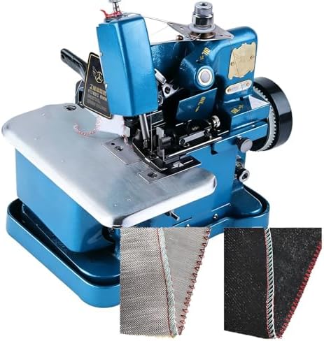 3-Needle Overlock Machine - High-Speed 3000 SPM, Lightweight Cast Iron Body, 1-Step Hemming & Trimming, Perfect for Home & Professional Use, Durable & Efficient Black