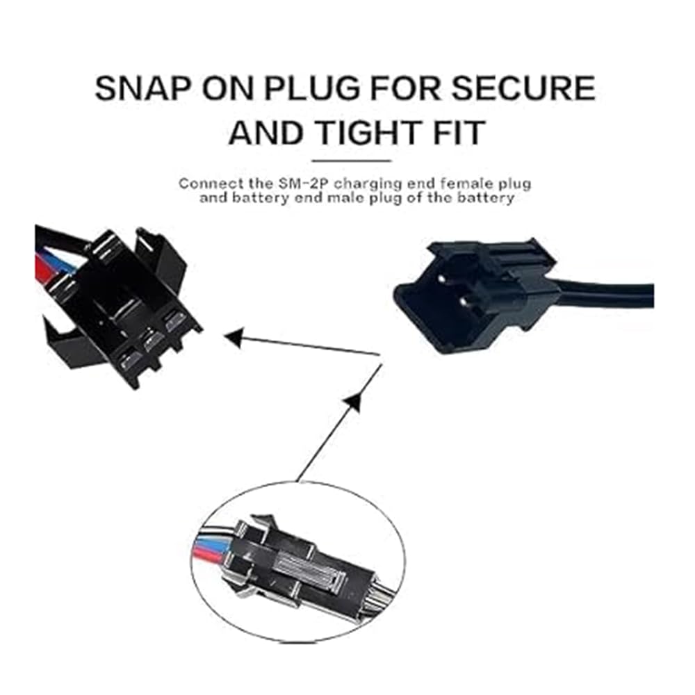 ElectroSys SM-2-Pin USB Charger Cable for RC Car, Drone, Plane, Tank | USB Battery Charging Wire for 3.7V Li-ion/LiPo Toys & Electronics | Multipurpose RC Cable Cord (Pack of 2) - Image 5 thumbnail