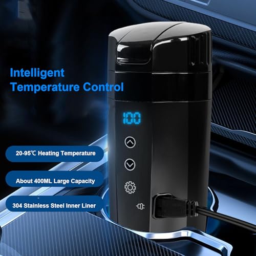 Tetera eléctrica para auto 400 ml con pantalla LED miniatura 2