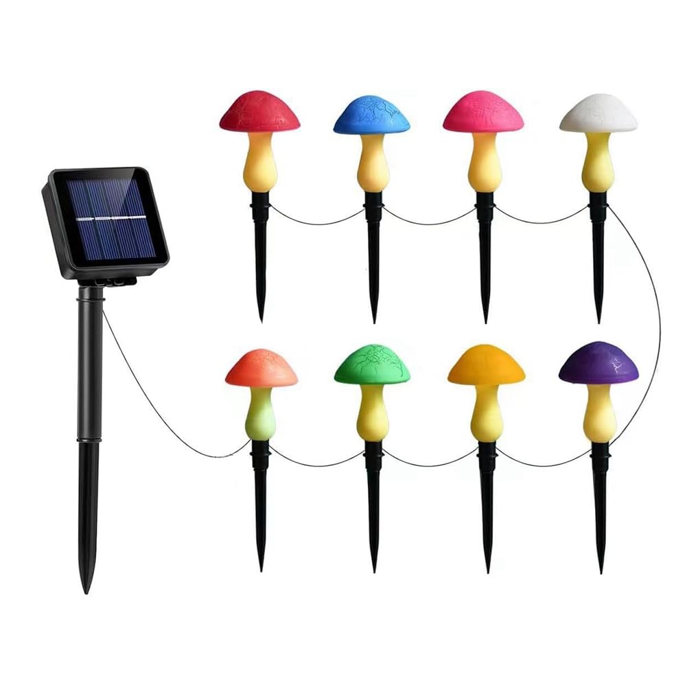CTRLZS 8-Pack Cracked Mushrooms Lights for Garden Decor, Solar Mushroom Lights Outdoor Decor, Whimsical Yard Art for Yard