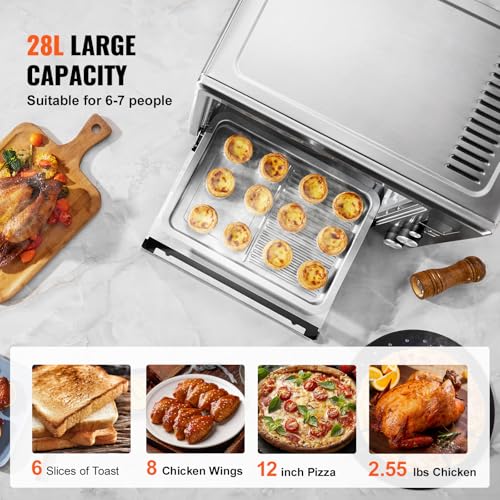 VEVOR-Air-Fryer-Toaster-Oven-28L296Qt-Large-Capacity-10-in-1-Functional-Convection-Oven-1800W-2-Tier-Toaster-Ovens-Countertop-Combo-with-Wire-Racks-Pizza-Pan-Gloves-Home-and-Commercial-Use VEVOR Air Fryer Toaster Oven 28L296Qt Large Capacity 10 in 1 Functional Convection Oven 1800W 2 Tier Toaster Ovens Countertop Combo with Wire Racks Pizza Pan Gloves Home and Commercial Use
