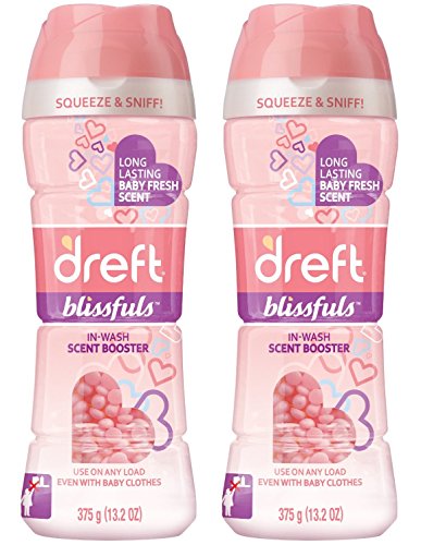 Dreft Blissfuls In-Wash Scent Booster - Baby Fresh Scent - HE Compatible (Works In ALL Machines) - Net Wt. 13.2 OZ (375 g) Each - Pack of 2