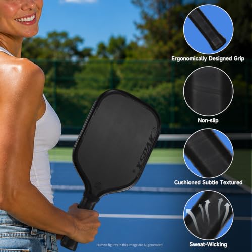Image of XSPAK PRO Series Thermoformed T700SC Tournament Carbon Fiber Pickleball Paddle, USAPA Certified Honeycomb Core with Comfort Cushion Grip, Dominant Power & Larger Sweet Spot